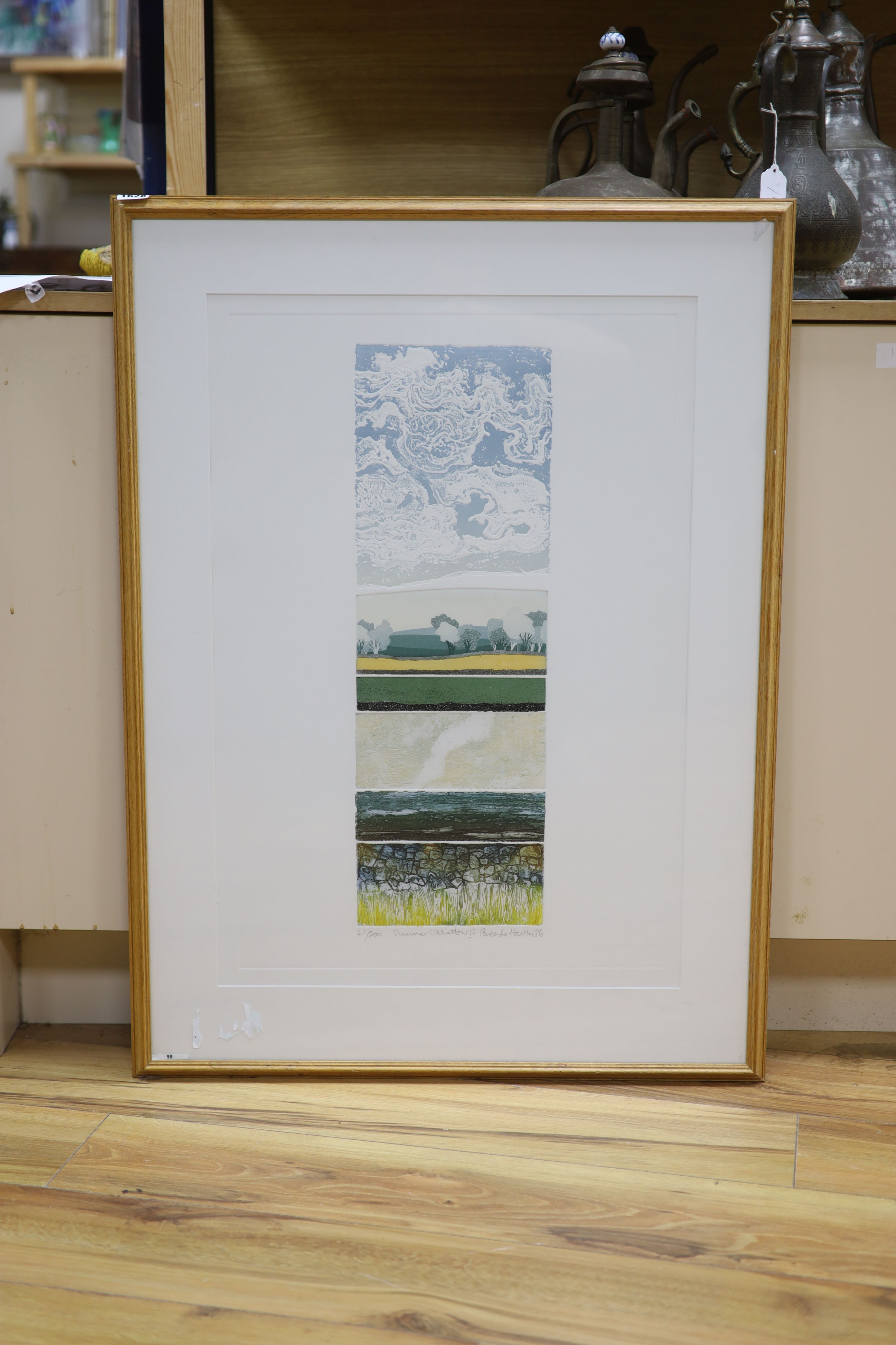 Brenda Harthill, etching, 'Summer Variatons 4', signed, 41/200, 72 x 48cm